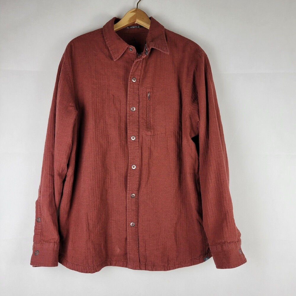 Ascend Flannel Shacket Mens Large Full Zip Jersey Lined Workwear Shirt Jacket